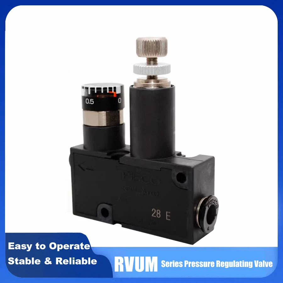 

Pisco Type Miniature Pressure Regulator Valve Relief RVUM8-8 RVUM6-6 RVUM4-4 Pneumatic Pressure Regulating Valve