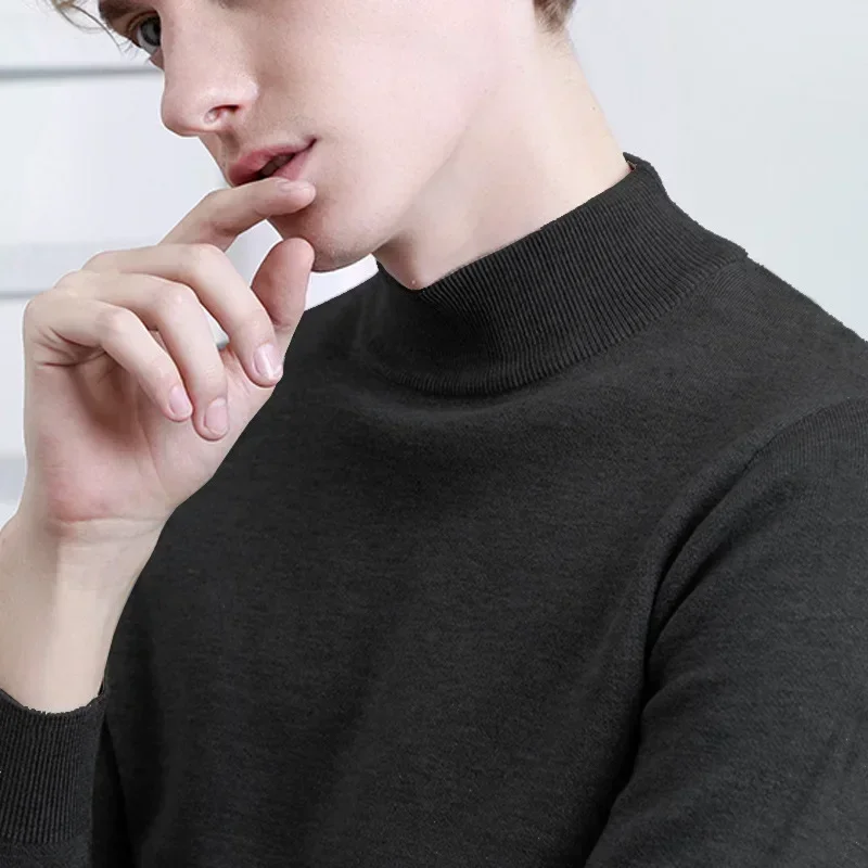 

Solid Color Casual Men's Sweaters Long Sleeve Turtleneck Knitted Pullover