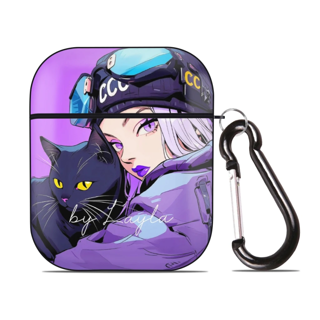 

for AirPods Case Cover, Hard PC Protective Cover, Compatible with Apple AirPods 2nd 1st Generation Charging Case, Hiphop Girl