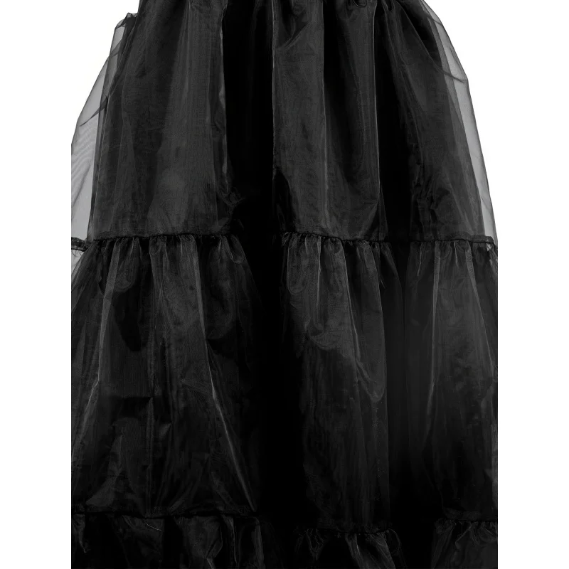 

Vintage Style Polyester Tutu Skirt, Solid Color, Long Length Hem, Loose Fit, with Draped Detail, All Seasons, Cospla