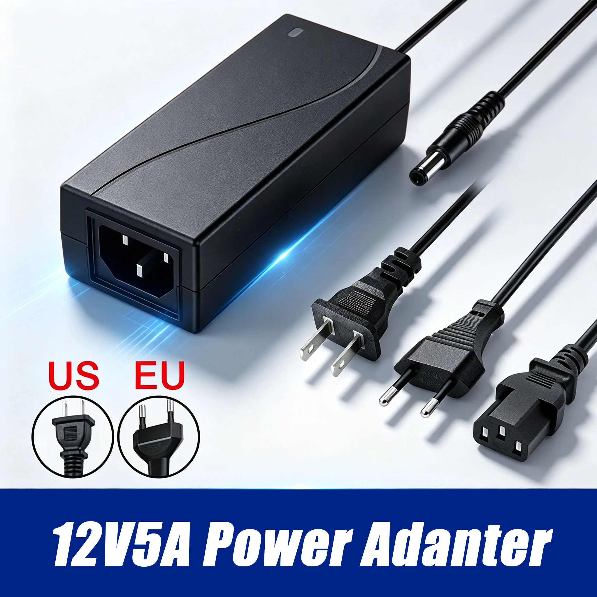 DC 12V 5A Power Supply AdapterAc 110V 220V to 12V Transformer Charger 5A US EU Plug Converter LED Driver For LED Strips Light