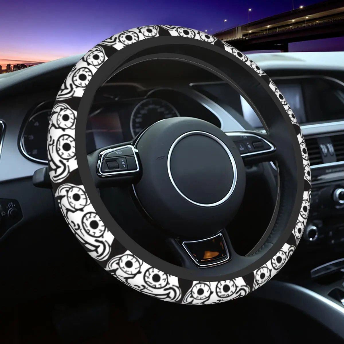 

Trollface Meme Rage Comic Car Steering Wheel Cover Fashion Auto Decoration for 14.5-15Inches Custom Auto Accessories