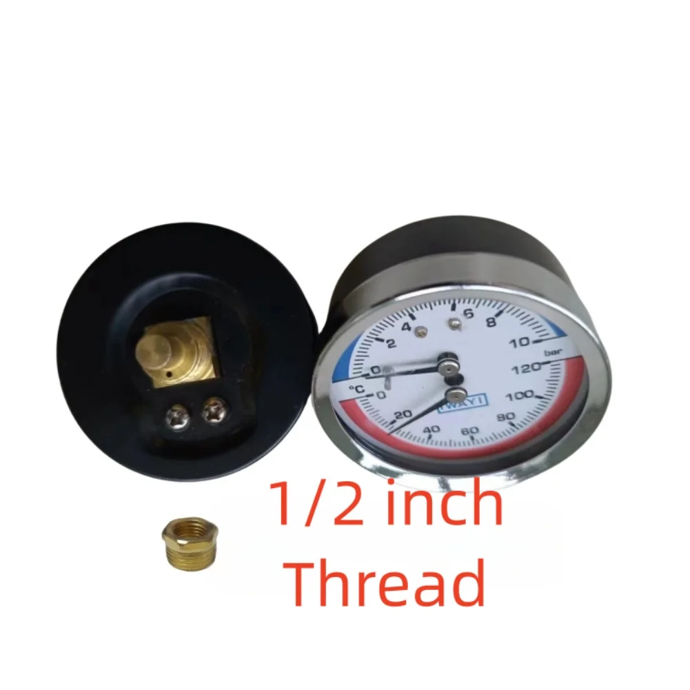 

Heating System Gauge Boiler Pressure Gauge Clear Measurement Display Temperature And Pressure Meter Pressure Gauge