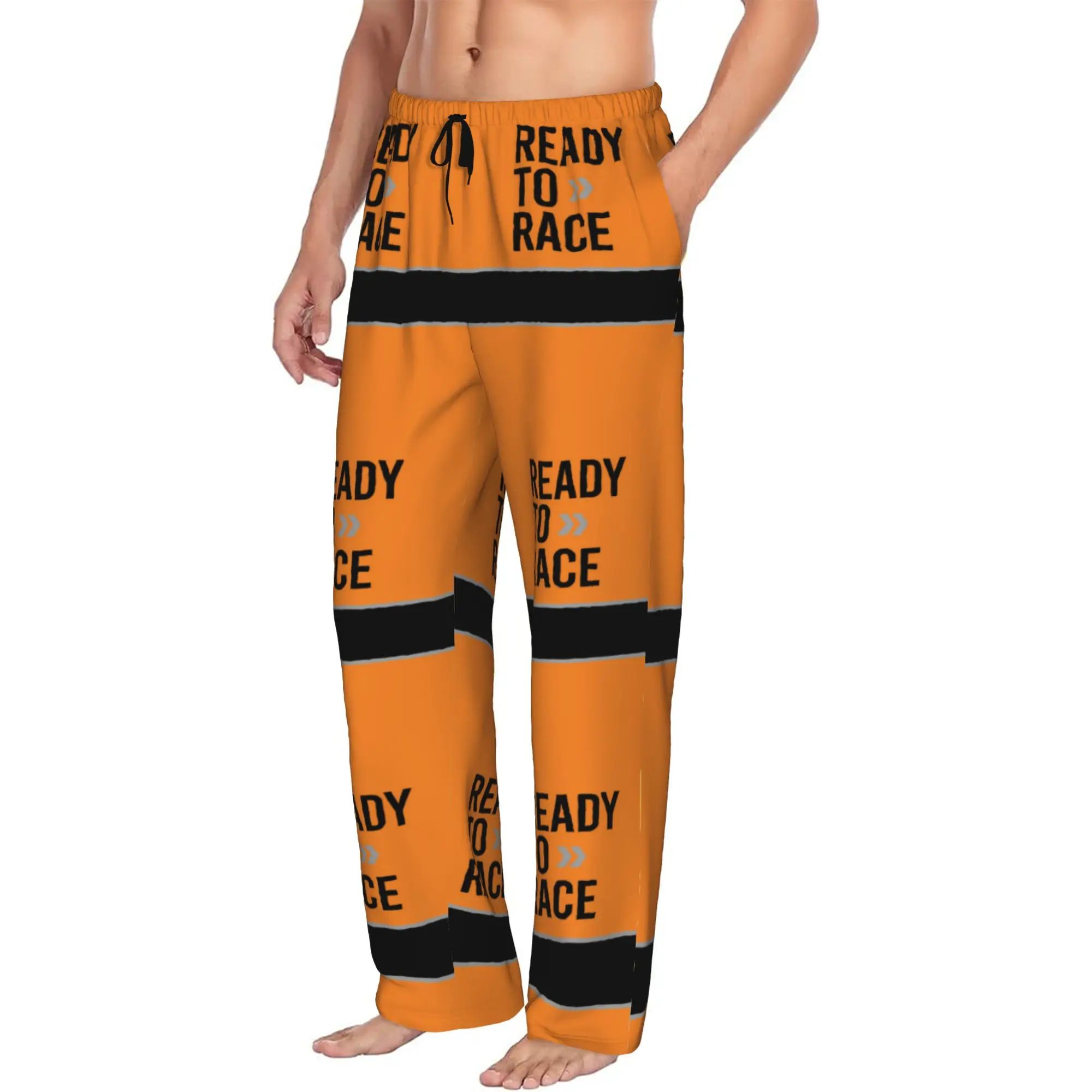 Custom Men's Ready To Race Pajama Pants Printed Enduro Motocross Race Sleep Sleepwear Bottoms with Pockets