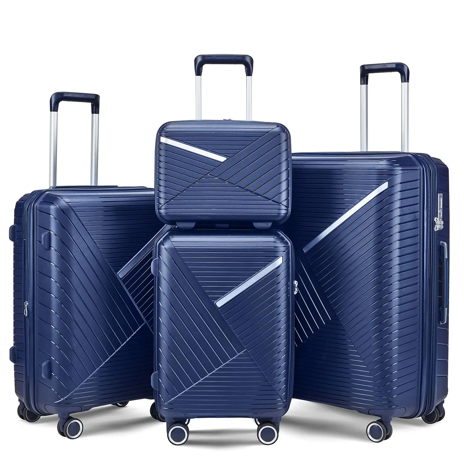 

Luggage Sets 4 Piece(14/20/24/28), Expandable Lightweight Suitcase with 4 Double 360 Degrees Mute Spinner Wheels PP Materials Du