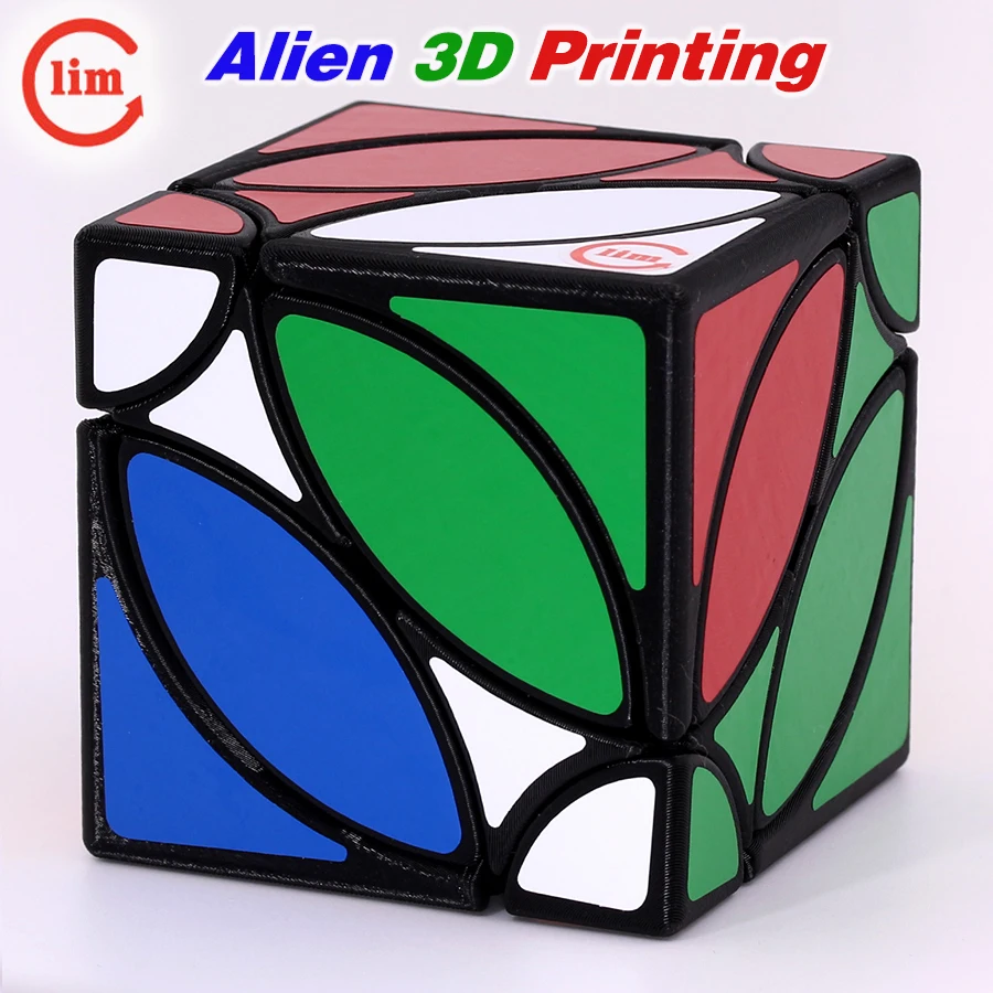 fs limCube Alien Cube 3D Printing Strange Shape Skew Magic Puzzle Logic Toys Game Stickers Difficult Fidget Game Cubo Magico