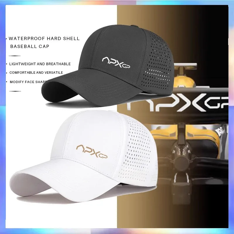

New F1 APXGP Peaked Cap Movie Figure Hat Hard Shell with Mesh Lightweight and Breathable Adjustable Cool for Summer F1 Products