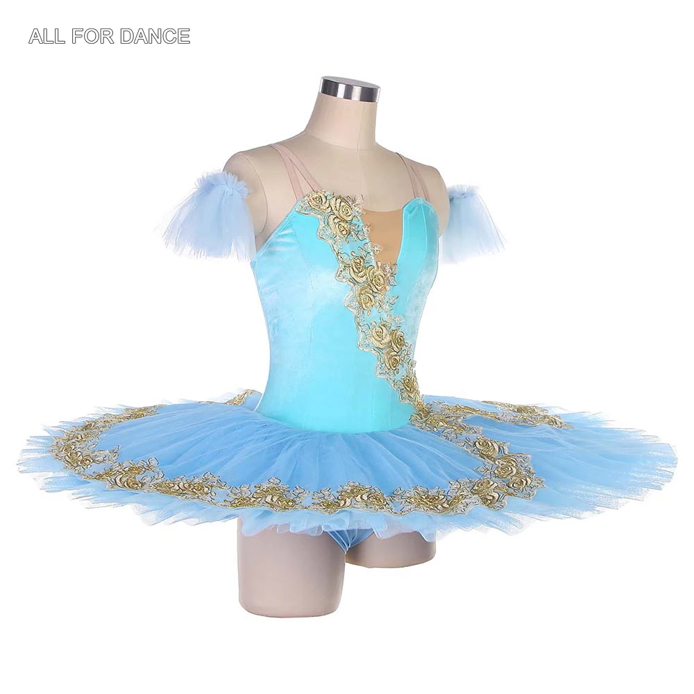 

BLL434 Velvet Professional Ballet Tutu Pink or Blue Platter Tutu Dress for Girls Ballerina Dance Costume Performance Tutus