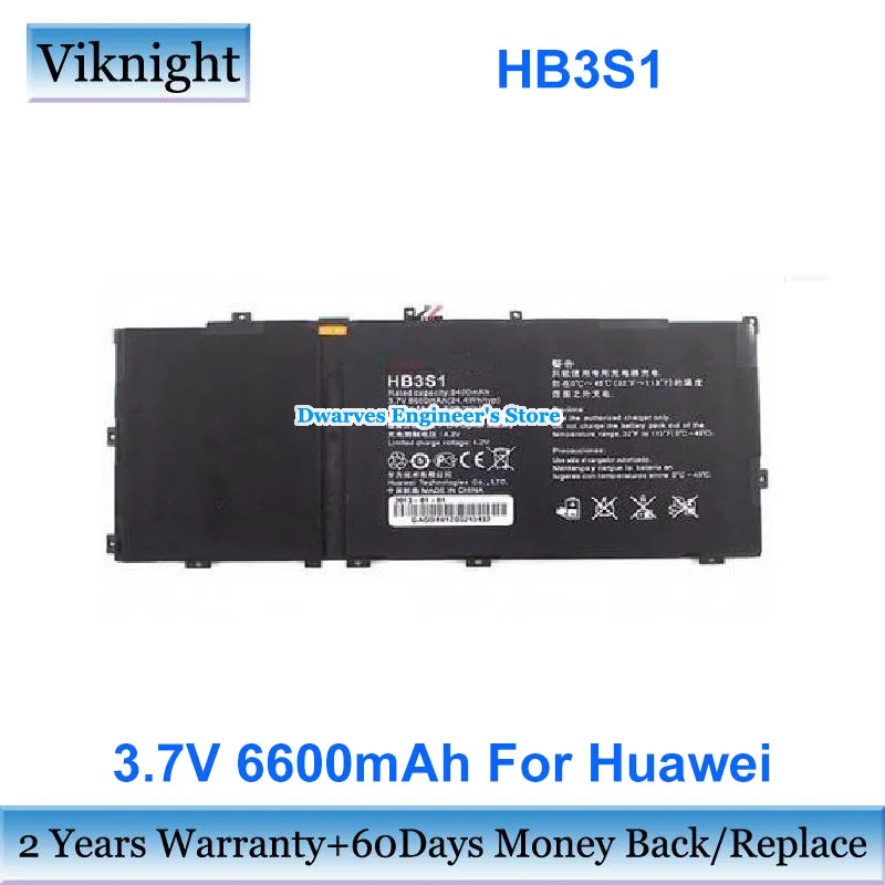 

Original 3.7V 6600mAh 24.4Wh Li-Polymer Battery HB3S1 For Huawei MediaPad 10FHD S10 S101L S101U S102U Battery