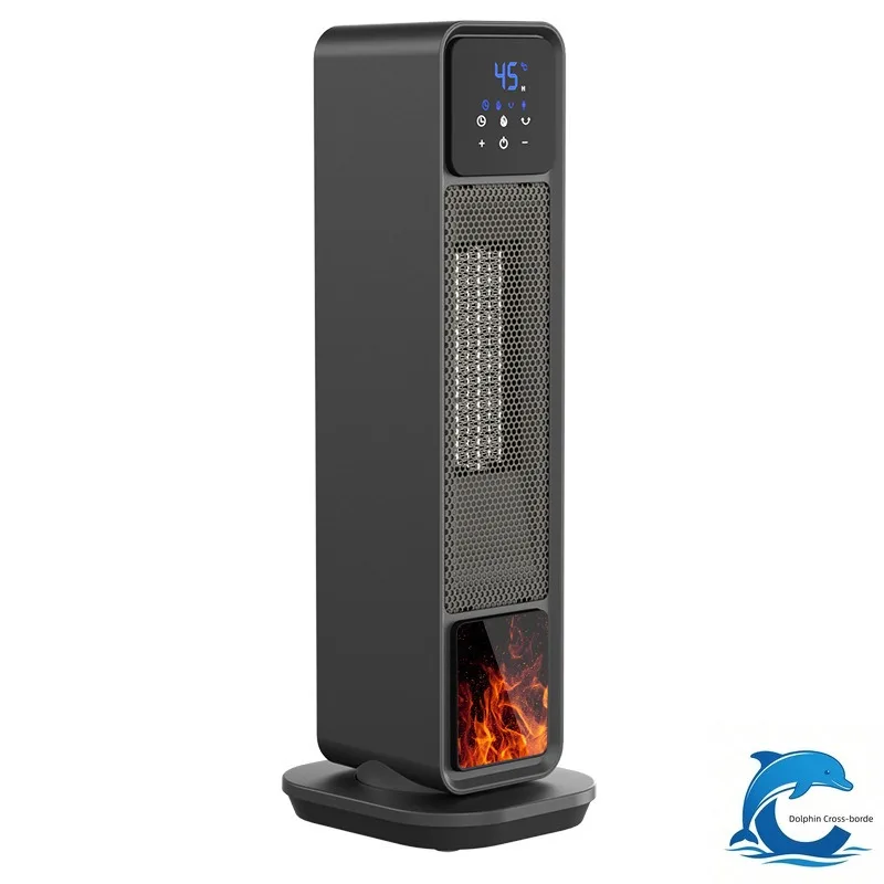 New Standing Flame Space Heater Oscillating Fast Heating Halogen Sun Heater Portable Electric Warmer for Home Winter