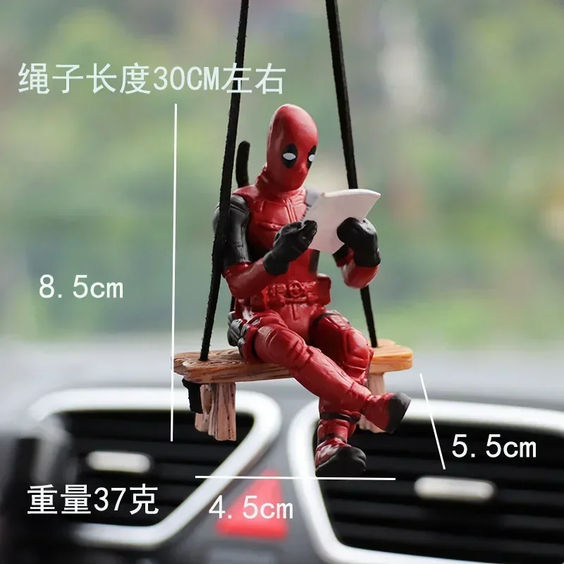 Disney Deadpool figurka Cartoon śliczne Anime figurka huśtawka Deadpool akcesoria samochodowe dla mężczyzn wisiorek do samochodu zabawki dekoracja