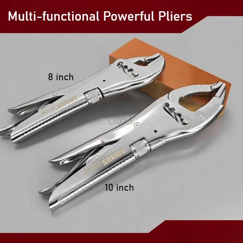 Multi Functional Industrial  Style Locking Pliers Round Jaw Extra Wide Opening 4 Speed Quick Adjustment Fast Clamping Vice Grips