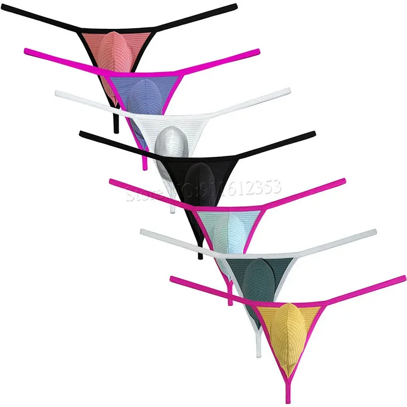 

Мужские микро-стринги, мини-бикини, ским чехлом, улучшающее нижнее белье из ледяного шелка, дерзкое нижнее белье
