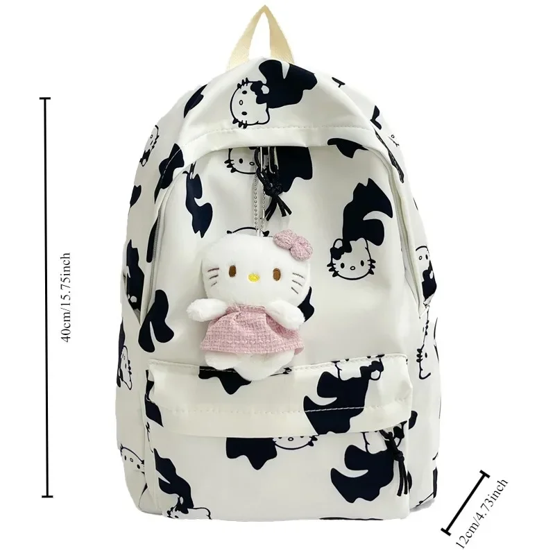 Sanrio HelloKitty Cute Cartoon Girl Duża pojemność Prosty styl college\'u Studenci Nastolatki Plecak kampusowy Plecak do szkoły średniej