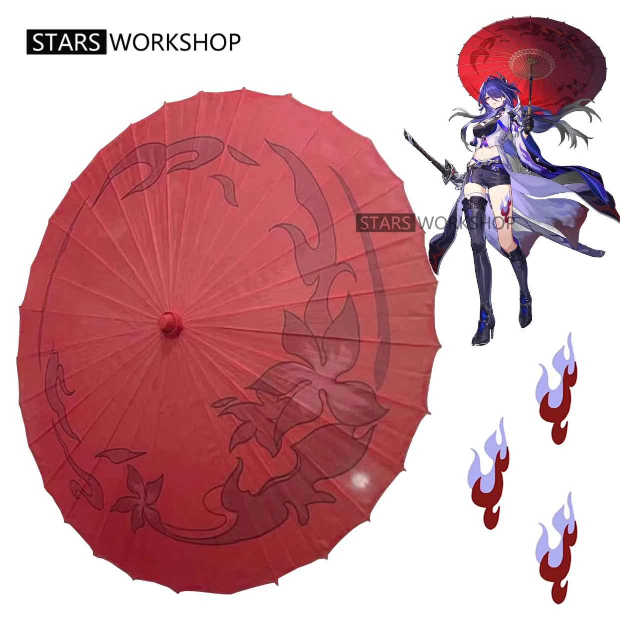 In Stock Game Honkai Star Rail Acheron Cosplay Red Umbrella Weapon Halloween Carnival Party Roleplay Photography Props