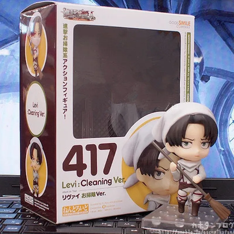 10cm Anime Nendoroid Attacking Giants Levi 417 Interchangeable Face Doll Collectible Action Figure Model Toy Ornaments Fans Gift view 3
