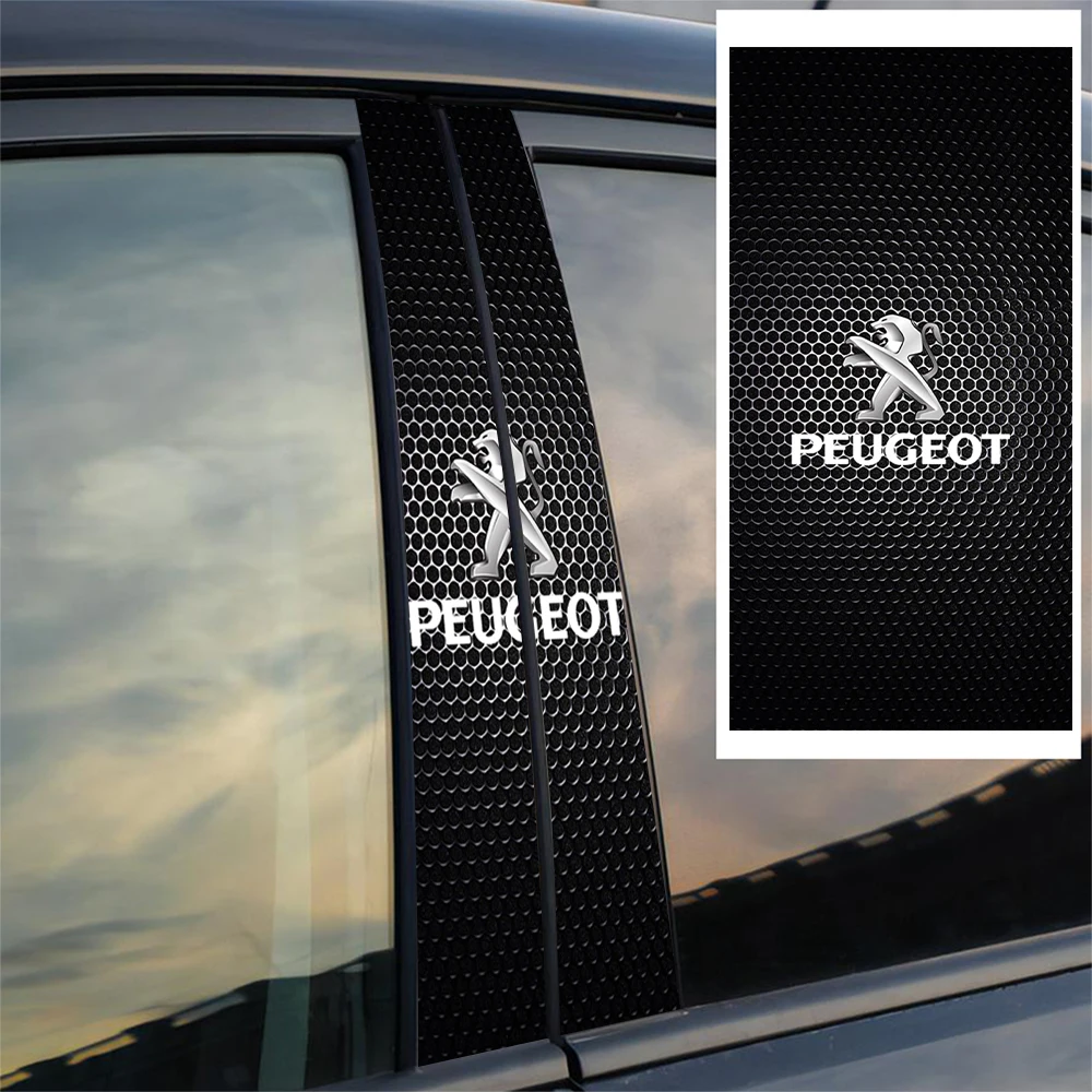 Película protectora de Pilar B para coche, pegatina decorativa para cubierta antiarañazos, accesorios para Peugeot 208 3008 308 2008 207 107 508 607 106, 2 uds.