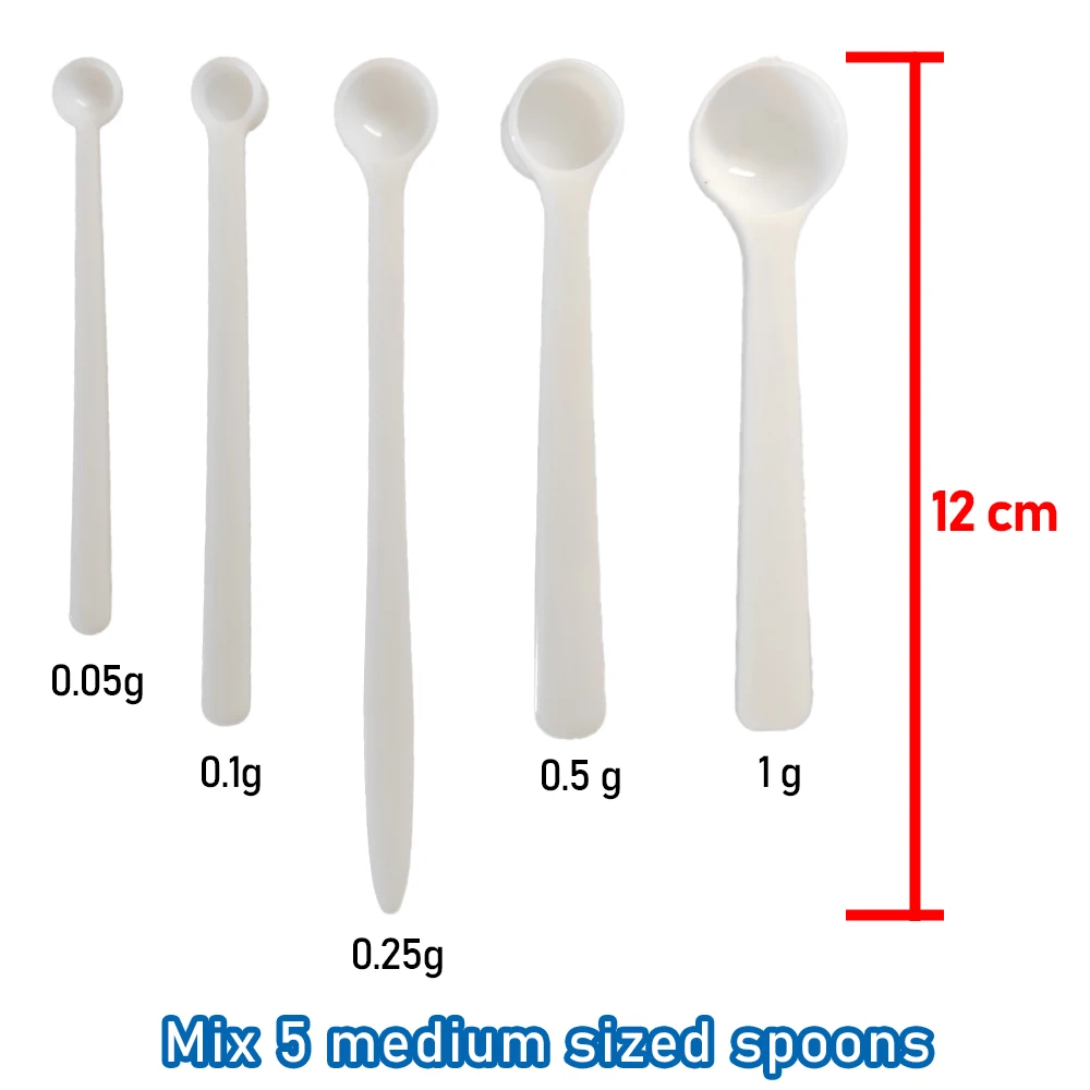 Cuchara medidora de piezas, utensilio de seguridad para pesticidas y medicamentos blancos, selección precisa, 1g de polvo, otro tipo, 0,1g, 0,25g,