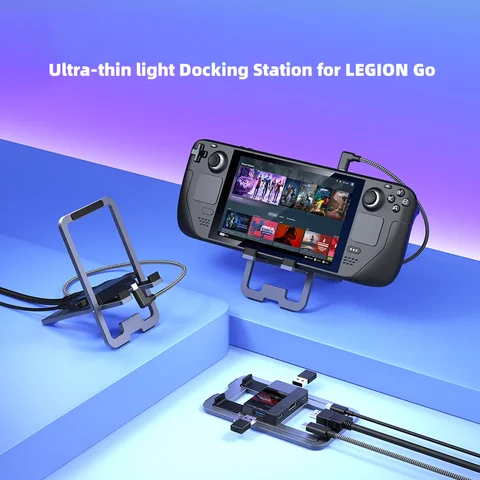 Docking Station for LEGION Go, LEGION Go Dock with HDMI 4K@60Hz, Dual USB-A 3.2 and Portable Stand Compatible with LEGION Go