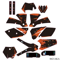 Kit de calcomanías gráficas completas para KTM 125, 200, 250, 300, 400, 450, 525, EXC 2004, pegatinas con nombre y número personalizado