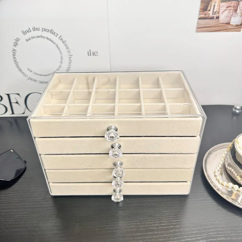 Elegant Multi-Layer Anti-Oxidation Jewelry Storage Box for Necklaces Earrings Precise Handmade Craftsmanship Jewelry Case