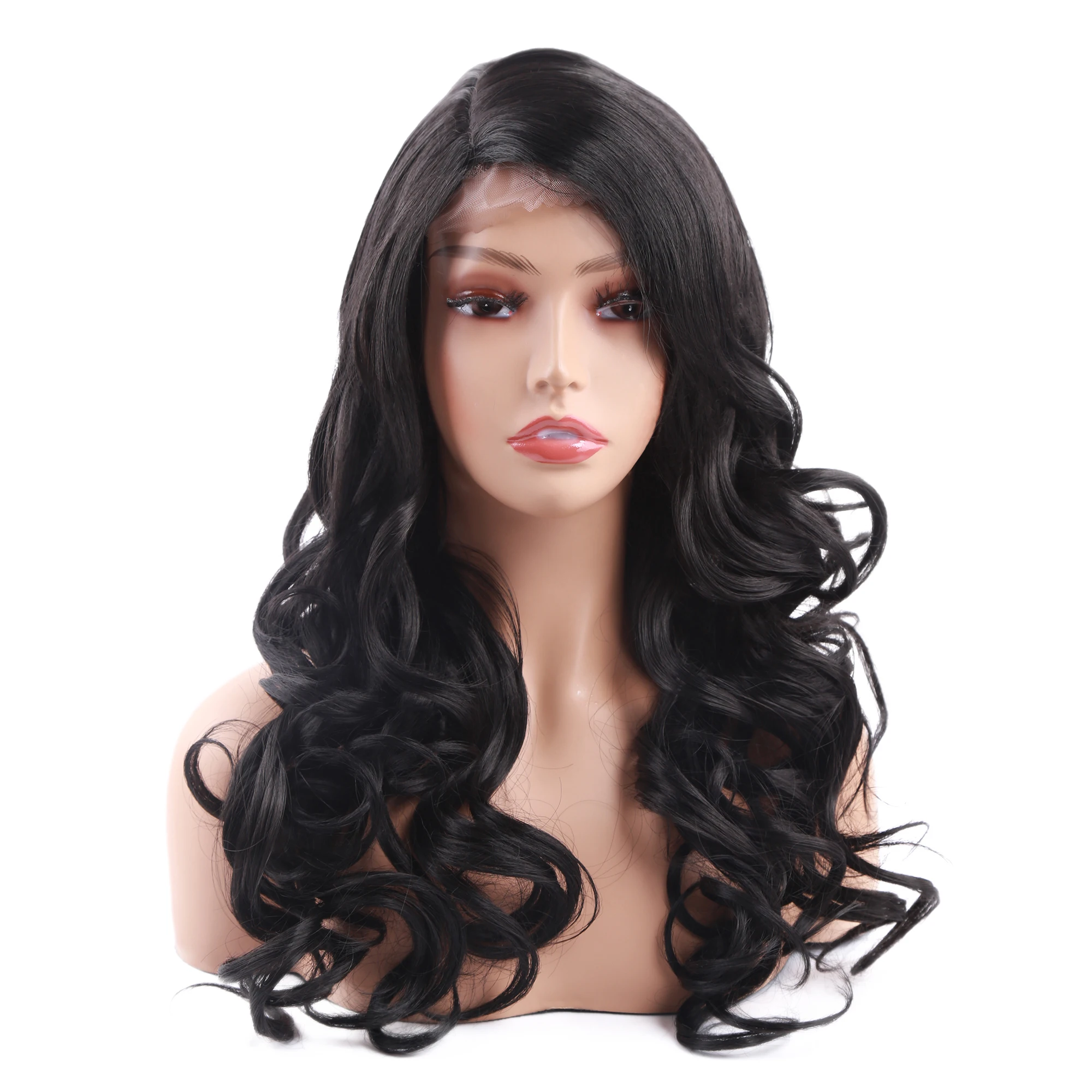 Amir Lace Front Synthetic Long Wigs For Women Free Part Long Curly Cosplay Soft Natural Daily Hair Wig 20 Inch