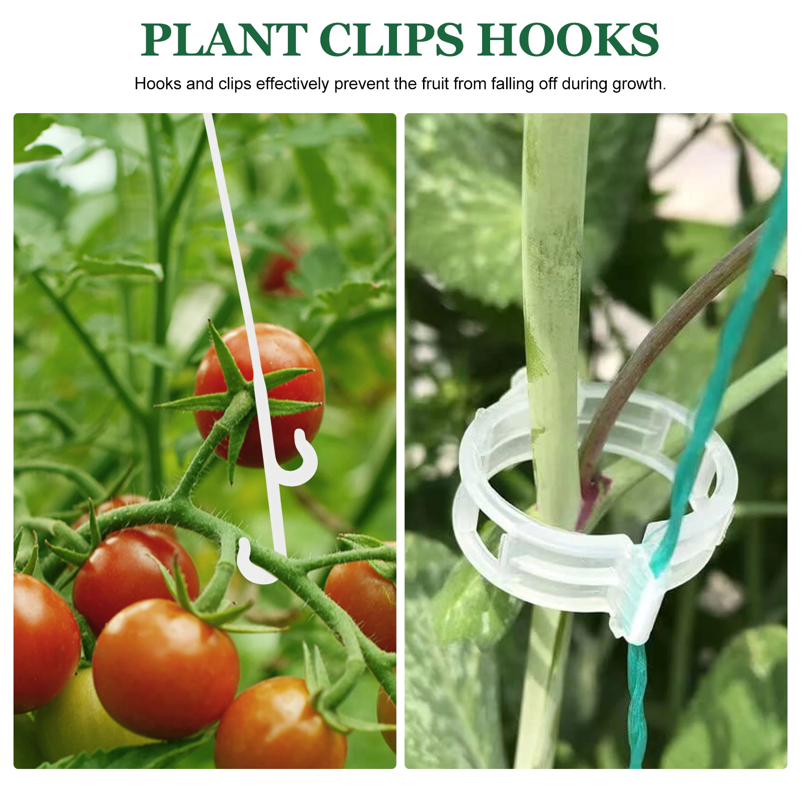 

1 set Greenhouse Tomato Stem Support Clips Hooks Plant Stem Straightening Gardening Tool For Fruits Vegetables Seedlings Strong