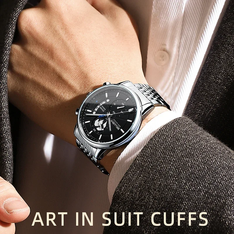 BELUSHI, nuevos relojes deportivos de cuarzo a la moda, reloj de negocios de lujo para hombre, relojes de pulsera impermeables, reloj Masculino, reloj Masculino