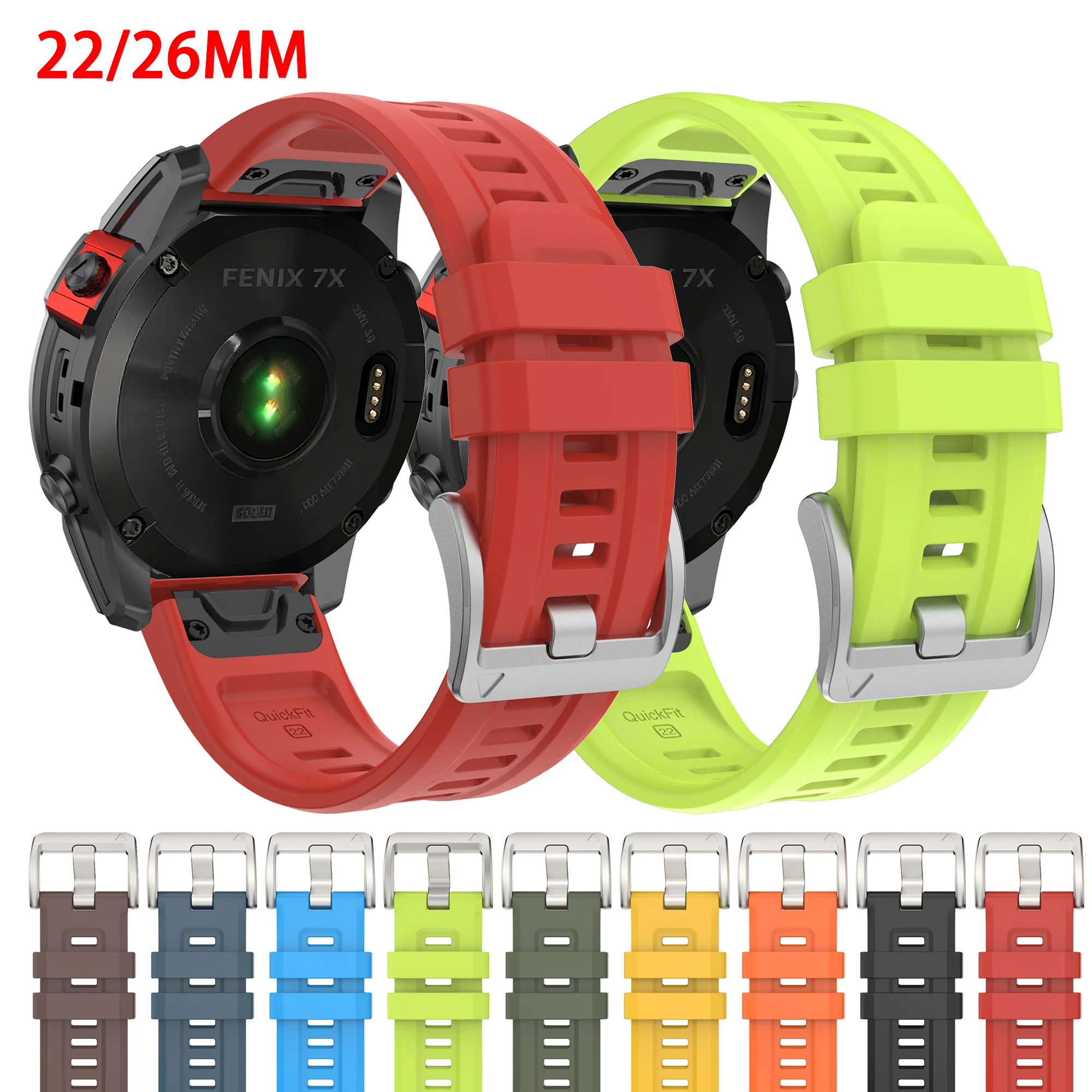 26mm 22mm Silikon-Uhrenarmband für Garmin Fenix 7 7X PRO Uhrenband Armband für Fenix 6 6X Pro 5 5X Fenix 8 Tactix Quatix Correa