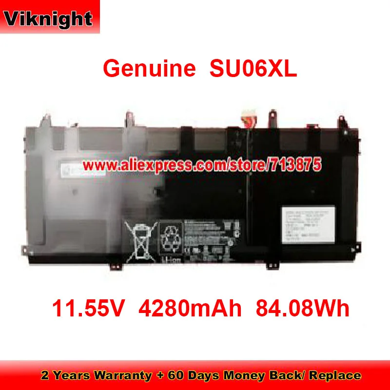 Genuine SU06XL Battery HSTNN-DB8W for Hp Spectre X360 15-DF0008CA 15-DF0023DX 15-dfl043dx 9QG16EA 11.55V 4280mAh 84.08Wh