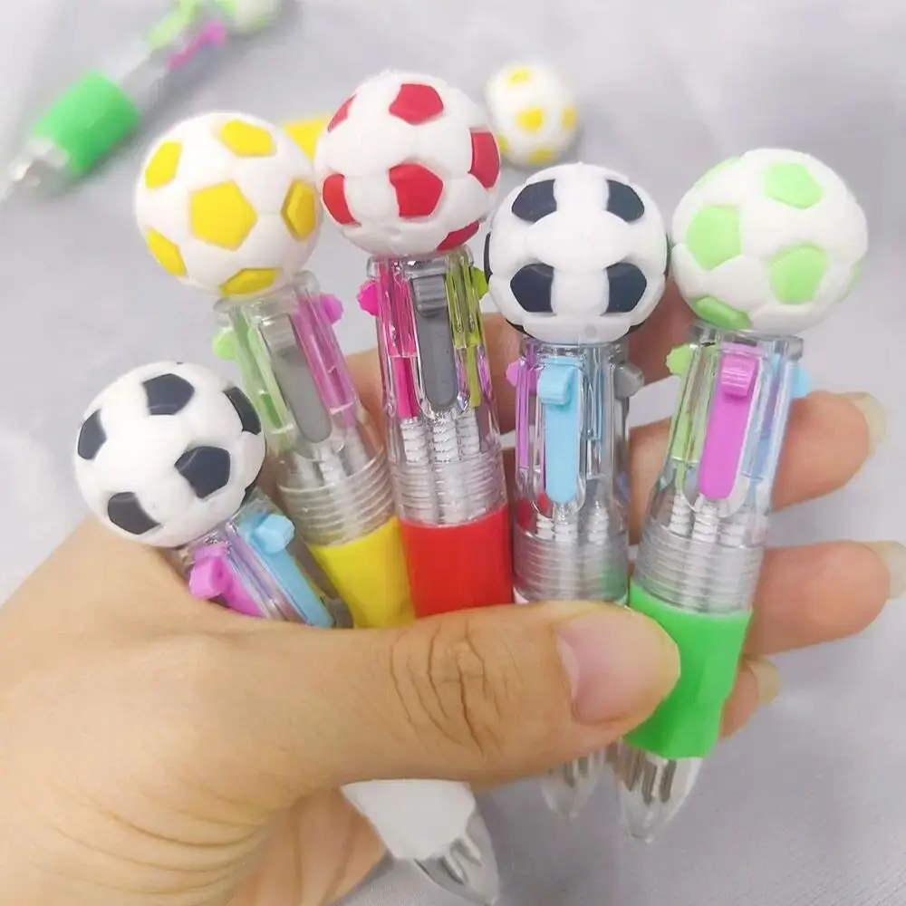 5 Teile/los Nette Cartoon Fußball Vier Farben Kugelschreiber Mini Stifte Kinder Schreiben Liefert Schule Büro Schreibwaren Jungen Geschenke – Detail 2