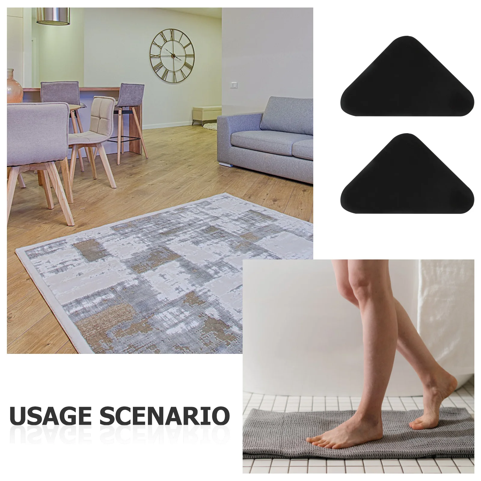 8 قطعة السجاد مكافحة الشباك ملصق قوي لاصق البساط سدادة ل الكتان الصلب أسطح الأرضية السجاد القابض البساط سدادة #2