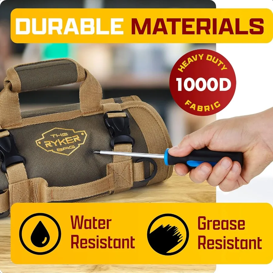 The Ryker Roll Up Tool Bag Organizer Regali per lui Confezione da 2 pezzi Robusto piccolo strumento per moto Roll Bag Organizer Portatile Rollup To