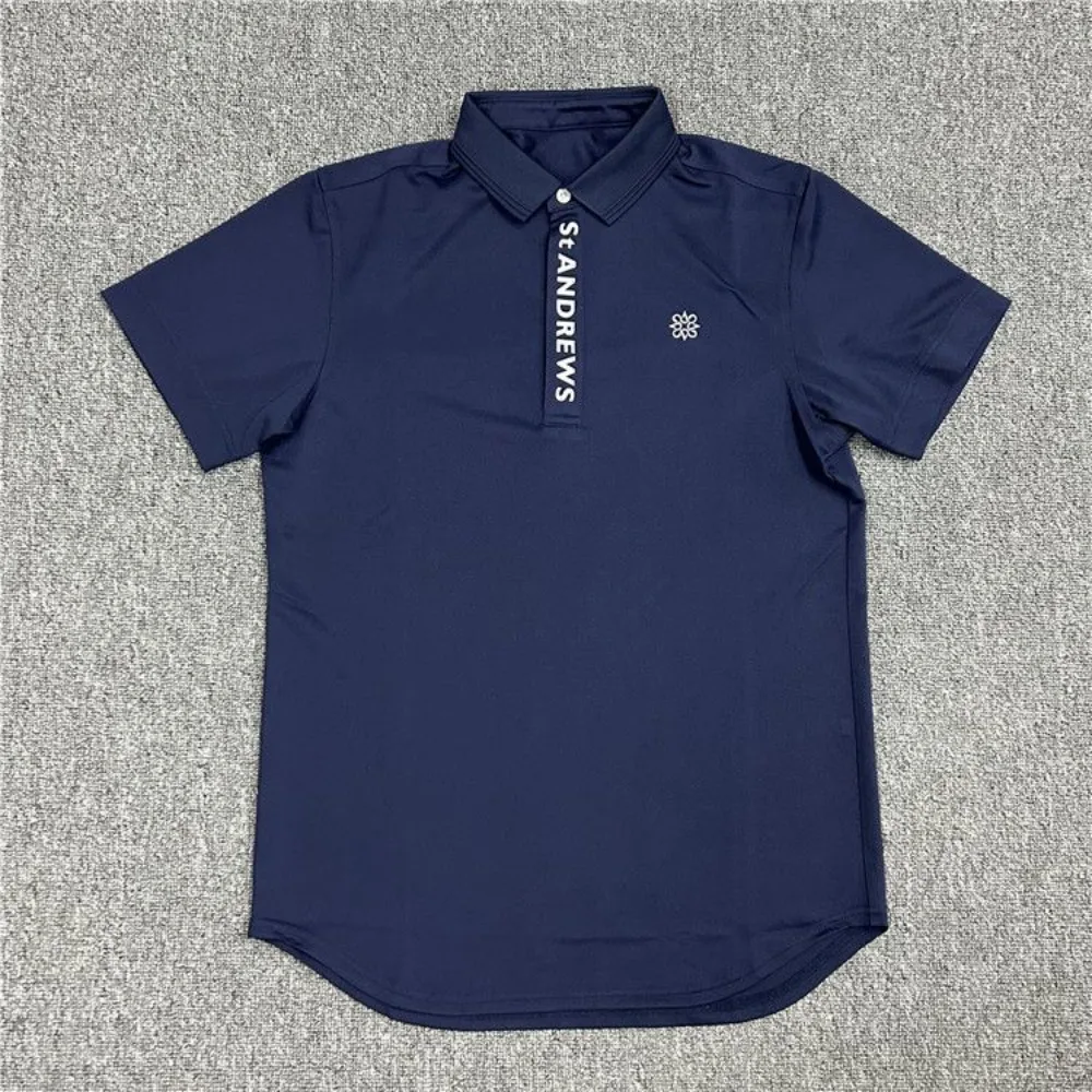 New ST ANDREWS Men Summer Golf Clothing Polo Shirt Outdoor Sports Slim Fit Cotton Breathable Short Sleeve Casual Fashion T-shirt