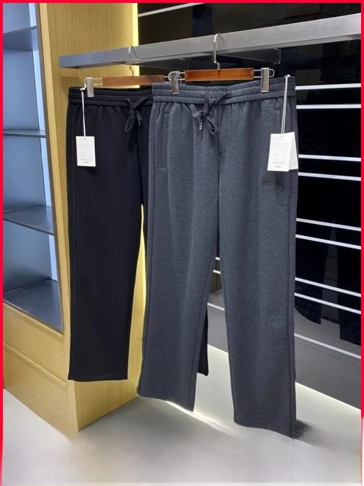 

Men's Casual Straight Leg Sweatpants Elastic Waist Versatile Autumn Winter New Arrival Comfortable Breathable Cotton Blend
