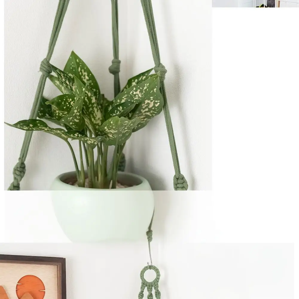 Nordic Style Macrame Hanging Shelf Handmade Cotton Tapestry Storage Rack For Home Bedroom Living Room Wall Ornament Decor