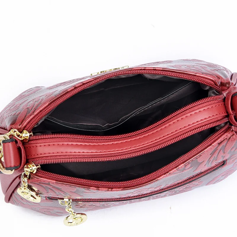 2024 New Flower Printed Crossbody Bags Brand Retro Handbags Luxury Women\'s Designer High Quality PU Leather Female Shoulder Sac