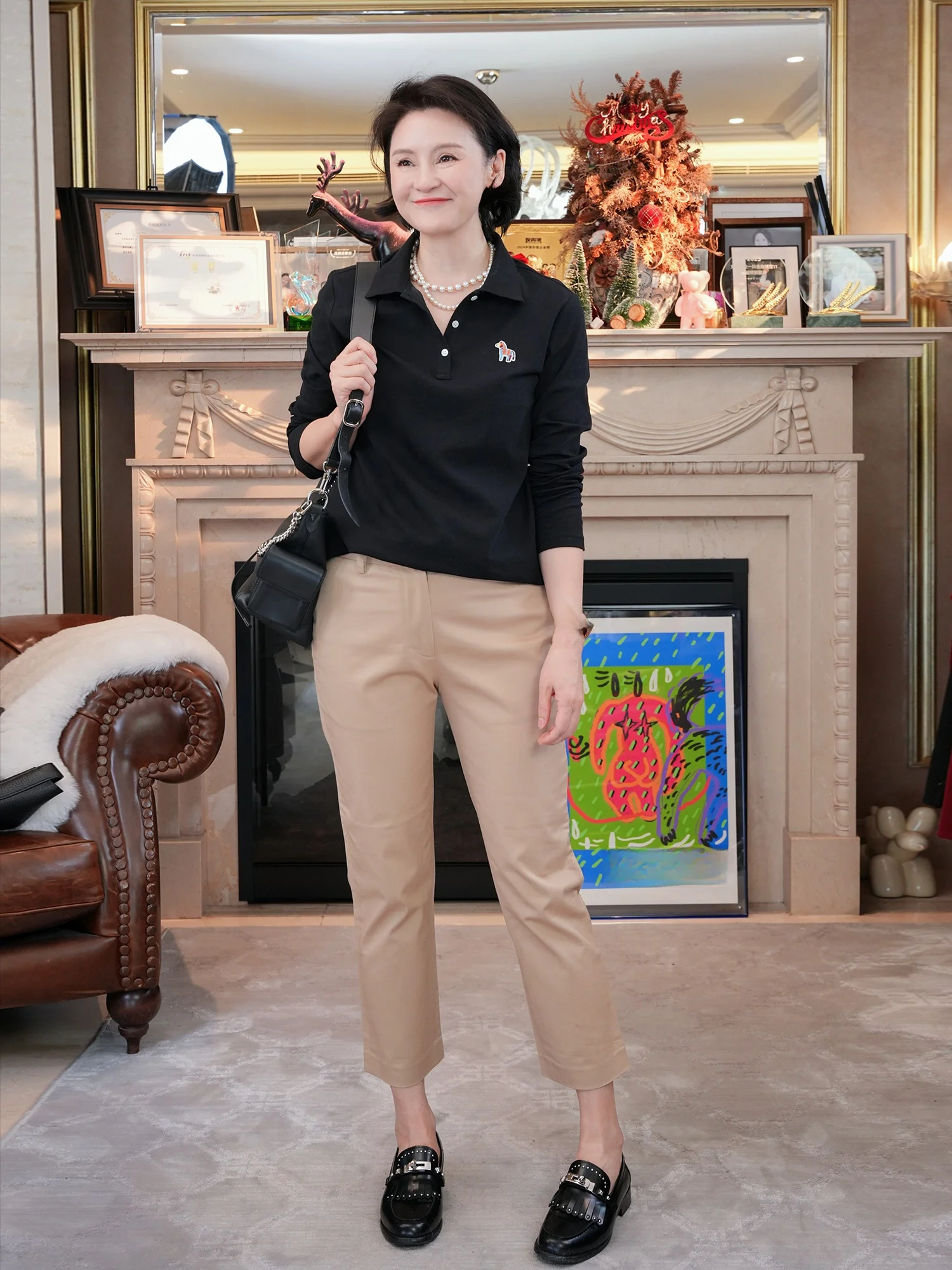 

Capricorn Luy Embroidered Silk Velvet Cotton Casual Ne Long Sve Autumn Winter Top Women's Faion Premium Q...