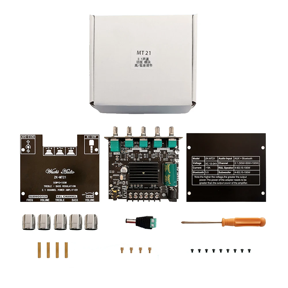 50WX2 + 100 واط 2.1 قناة بلوتوث 5.0 جهاز تضخيم الصوت مجلس UX 12 فولت 24 فولت الطاقة الرقمية الصوت مكبر صوت استيريو وحدة باس أمبير #5
