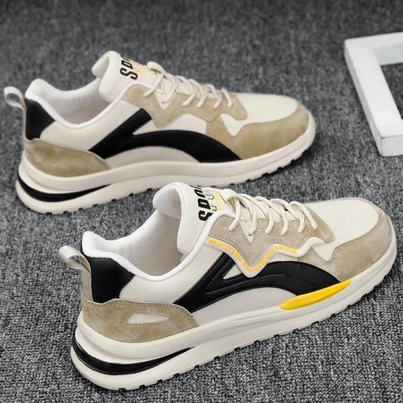 Scarpe da corsa basse alla moda da uomo, comode sneakers stringate antiscivolo e durevoli per l'allenamento all'aperto