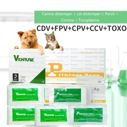 Prueba CPV-CDV-FPV-TOXO-CCV para perros o gatos Kits prueba para detectar parásitos internos dañinos y gusanos en su mascota