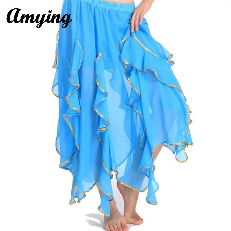 Buikdans Kostuum Halve Rok Vrouwen Podium Performance Rok Oefenen Chiffon Rok Oosters Indian Dans Trainingspak