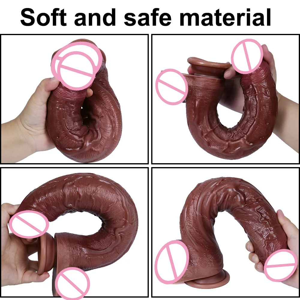 32cm Huge Dildo Realistic Cock for Women Anal Sex Toy Huge Big Fake Penis with Suction Cup Flexible G-spot Curved Shaft and Ball