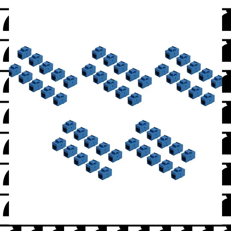 

A44U 50Pcs RJ45 Connector Keystone Jack Cat6 Extension Coupler Ethernet Network LAN Cat 6 Coupler Jacks Extend Adapter,Blue