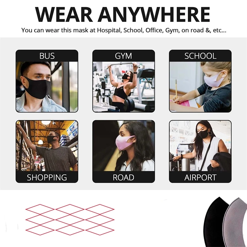 5/10PCS Fashion Solid Earloop Mask Spring Dustproof Washable Reusable Face Mask Unisex Outdoor Travel Breathable Mask