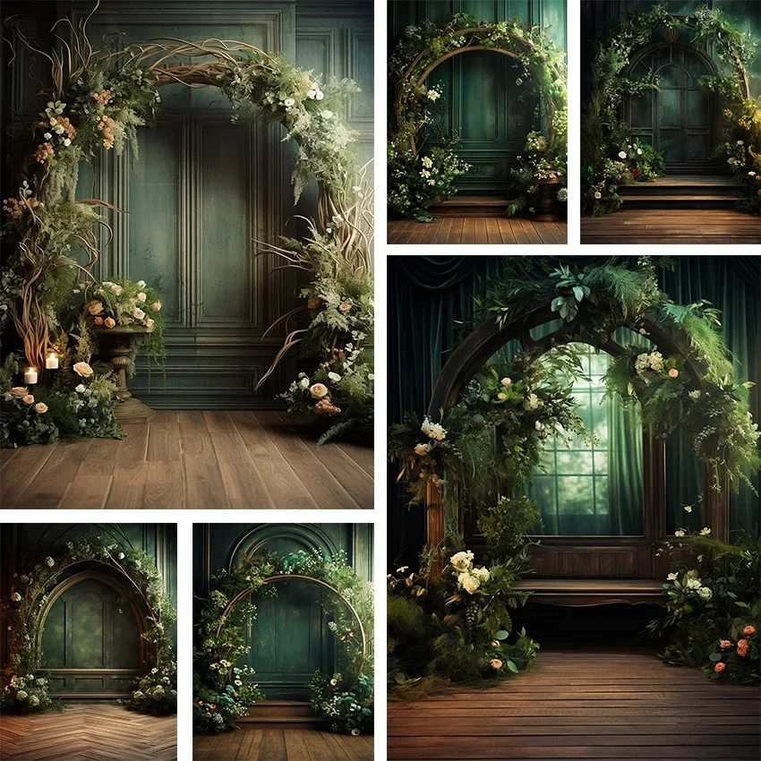 

Mehofond Photography Background Boho Green Arch Floral Adult Birthday Wedding Maternity Art Portrait Decor Backdrop Photo Studio