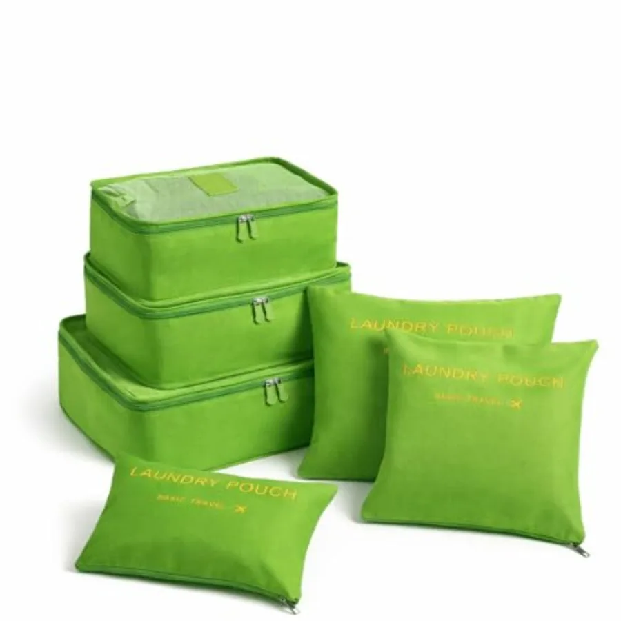 

6 Set Travel Packing Cubes for Luggage Laundry Pouch Organizer Bags Lightweight Storage Pouches for Clothes Shoes and Toiletrie