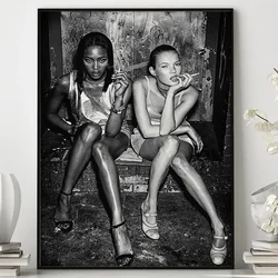 Top Model Naomi Campbell Kate Moss Smoking Poster Prints Wall Art Fashion Girls Iconic Celebrity Canvas Painting for Home Decor