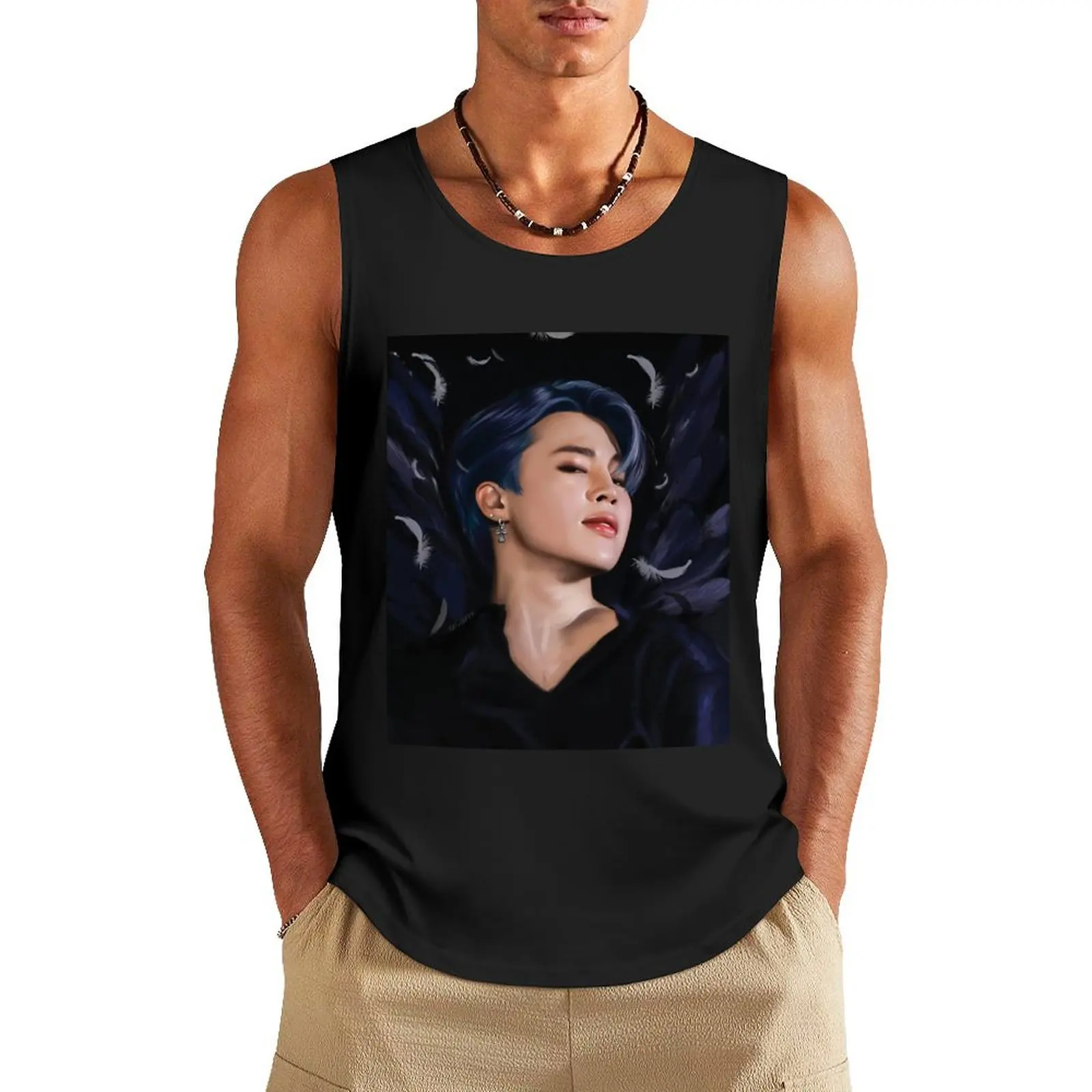 

black swan jimin Tank Top Man summer clothes anime gym