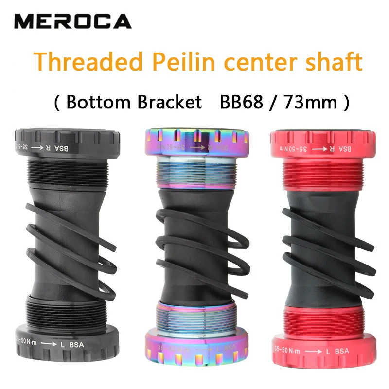 MEROCA M68 Mountain Bikes Sealed Center Axle BSA CenterAxles Suitable for 68-73mm BC1.37-24T for MTB Road Bicycle Bottom Bracket